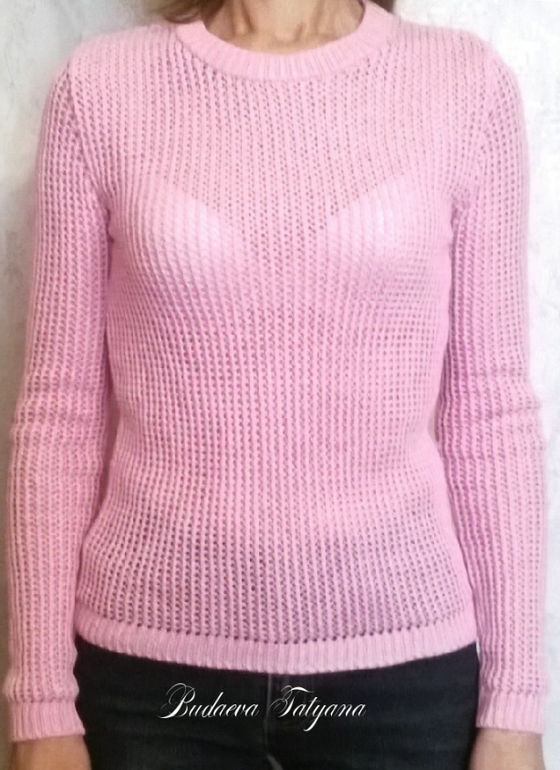 Пуловер ажурный