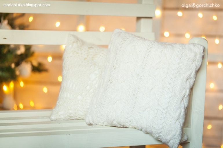 Вязаные подушки
