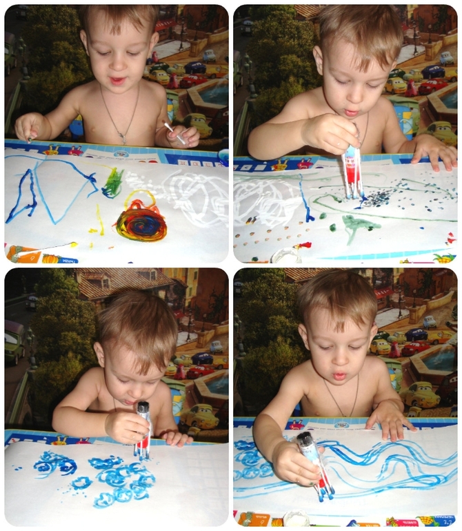 Художк 2-ое занятие - Рисуем ватными палочками