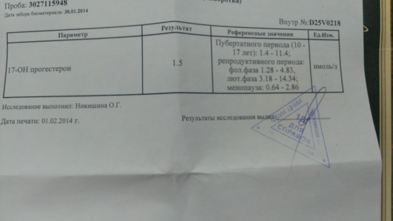 Анализы на первый приём.