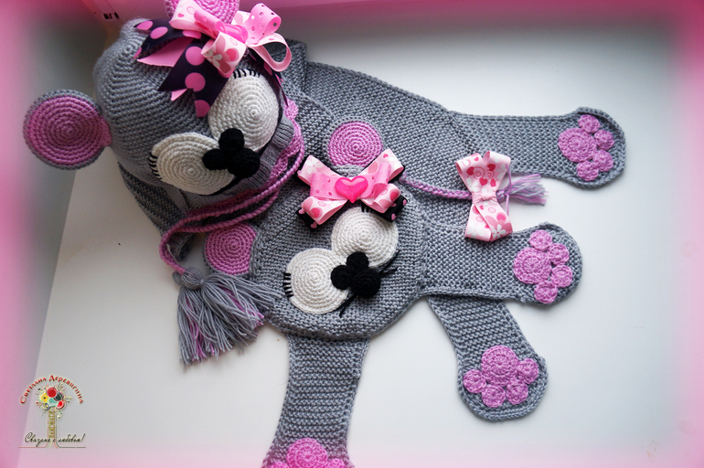 Комплект Мышка. (шарф- мой первенец))