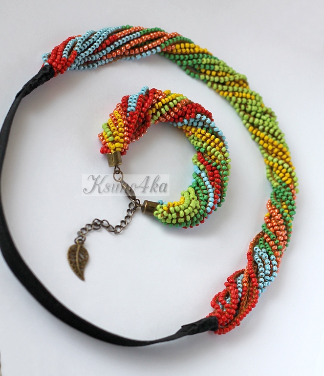 Комплект в стиле "Этно" (повязка для причёски в греческом стиле+браслет)