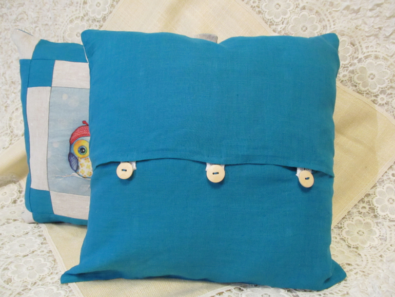 Наволочки с совушками цвета морской волны