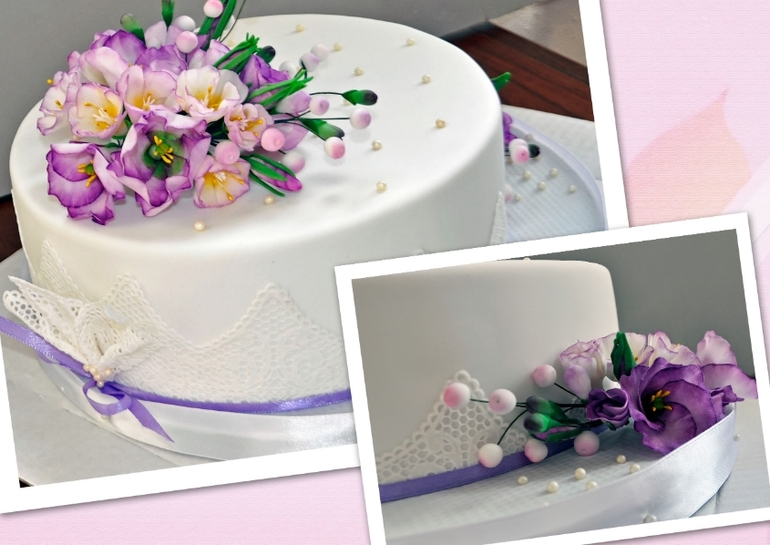 Маленький свадебник с фрезиями и лизиантусами!!!