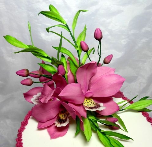 торт с орхидеями)