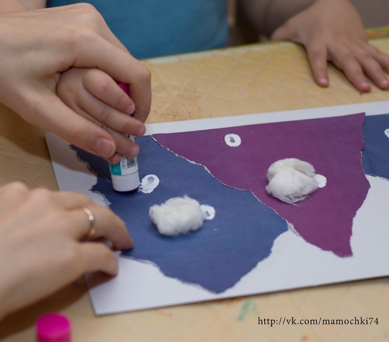 Аппликация "Барашки" (для детей от 1,5 лет)