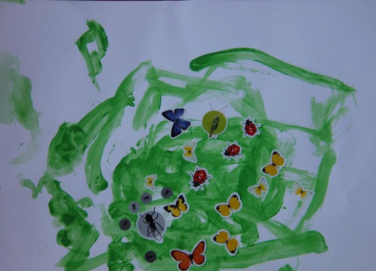 Рисование акварелью + аппликация