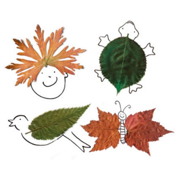 Оригинальные поделки из листьев и цветов для детей