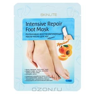 Маска-носки для ног Skinlite "Абрикос", интенсивно-восстанавливающая.