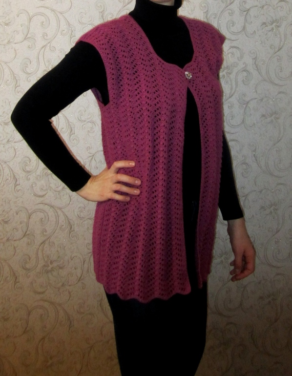 Жилет узором зигзаг