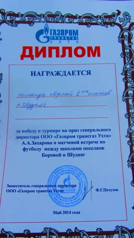 Футбол. Первая игра. 2:0.