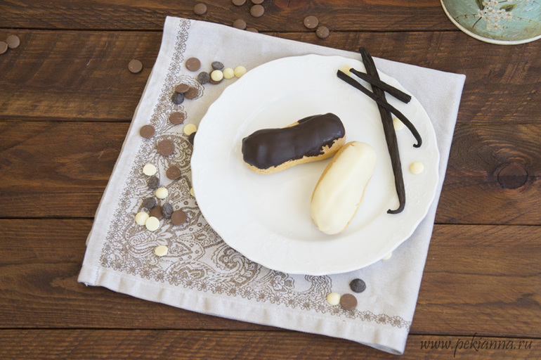 Эклеры с заварным кремом и шоколадом. Мммм...Вкусняшка!