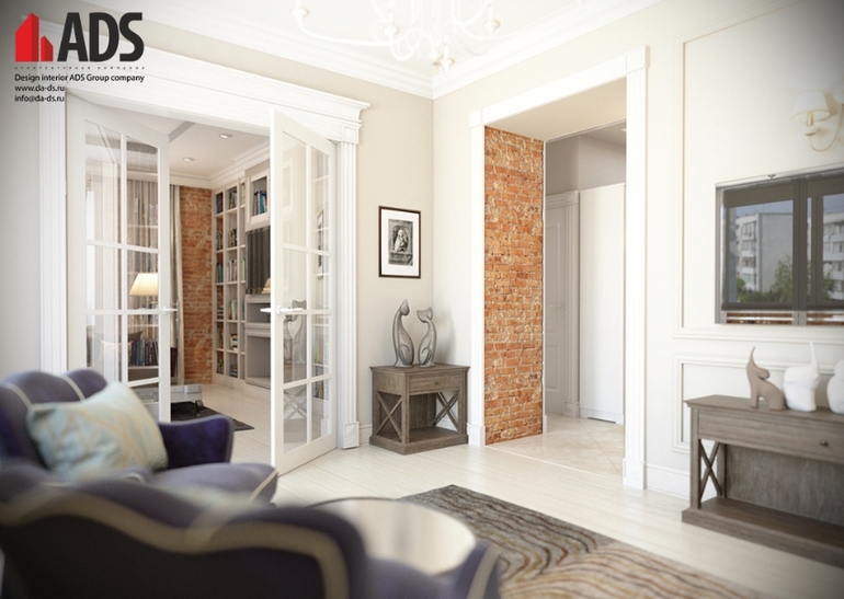 Дизайн интерьера холла и гостиной
