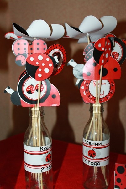Оформление празника в стиле "божья коровка".
