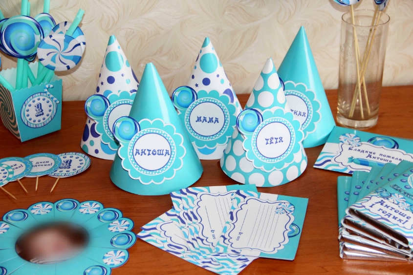 Бирюзовый конфетный набор