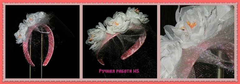 Весенний ободочек с вуалеткой