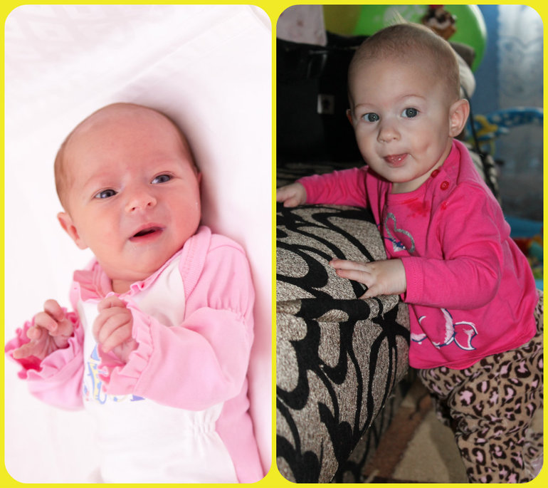 Ритуле 6 месяцев))Мы уже как полгода счастливые мама и папа))