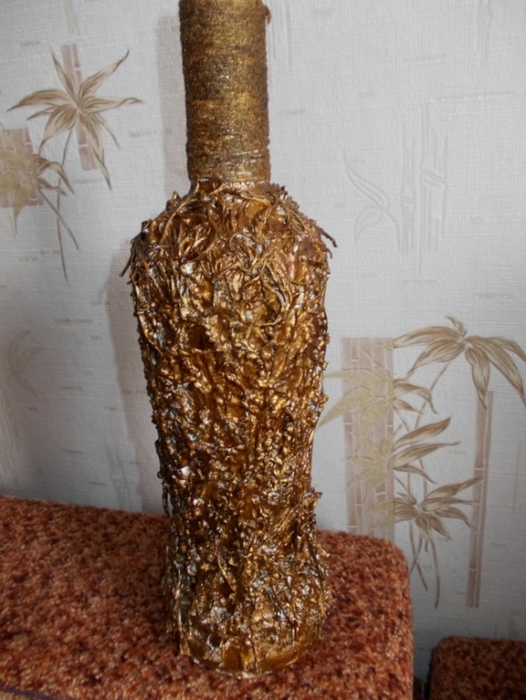 Бутылка в технике терра