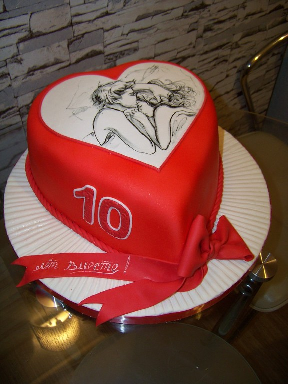 Торты к дню влюбленных (роспись)