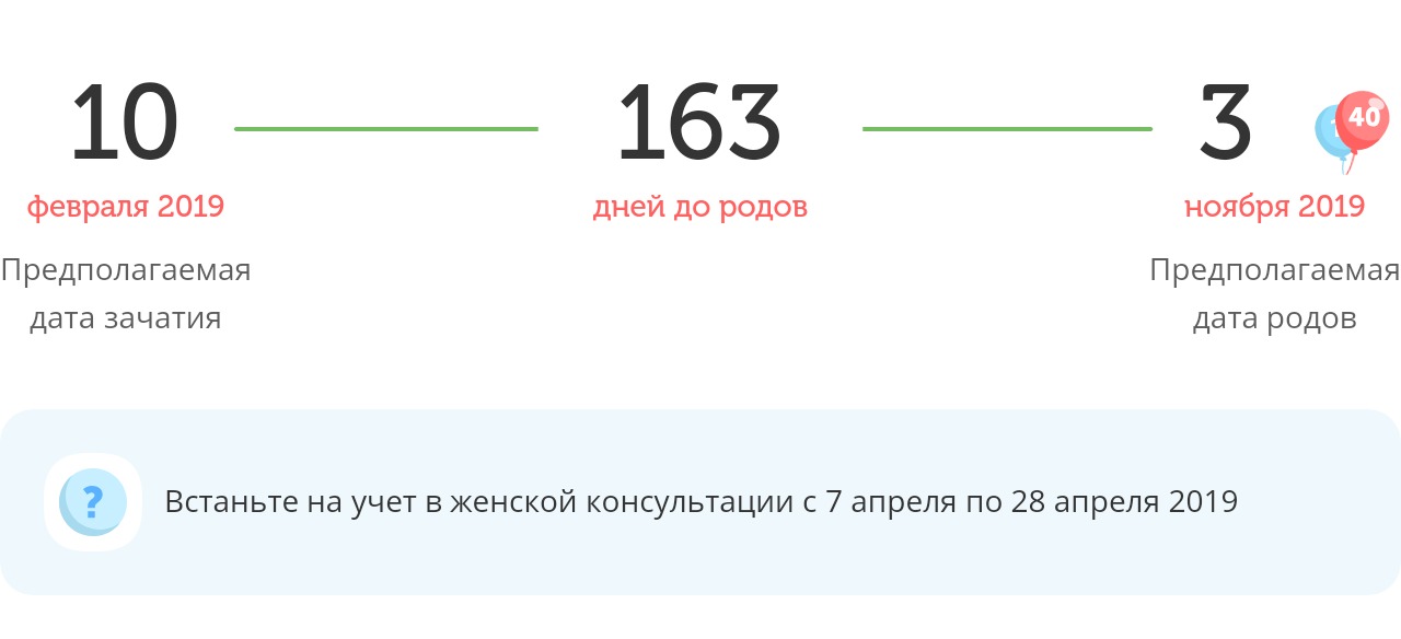 Калькулятор даты родов