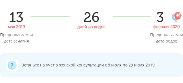 Калькулятор даты родов