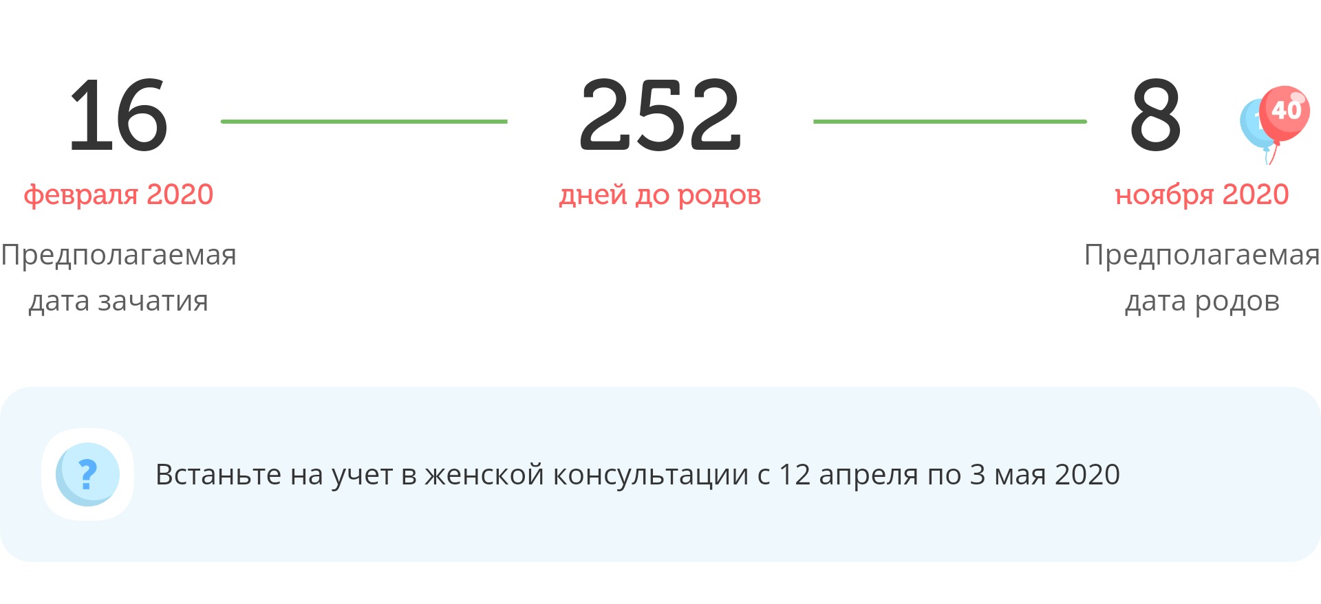 Калькулятор даты родов