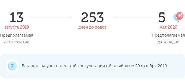 Калькулятор даты родов