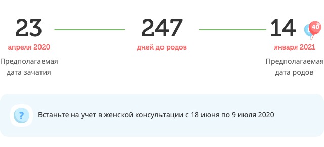 Калькулятор даты родов