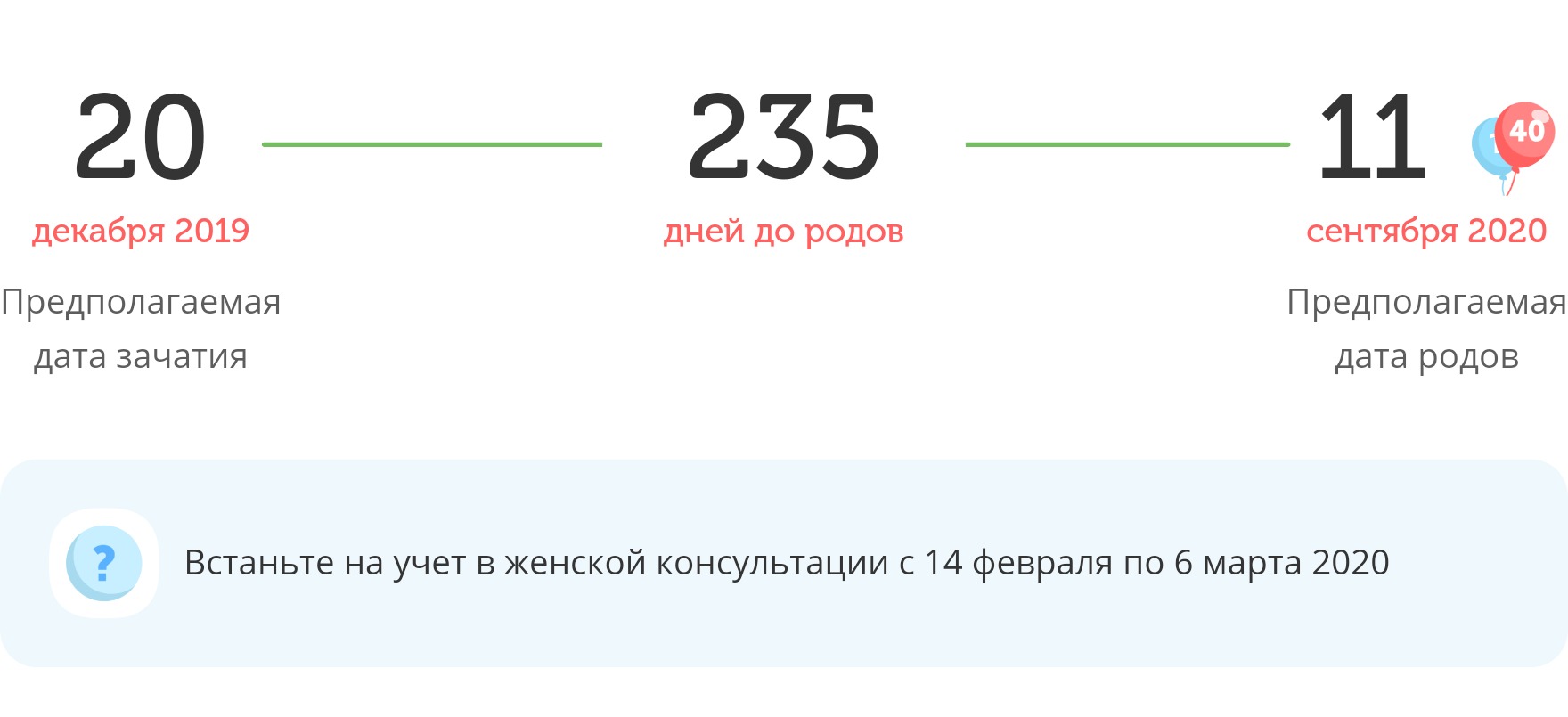 Калькулятор даты родов