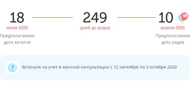 Калькулятор даты родов
