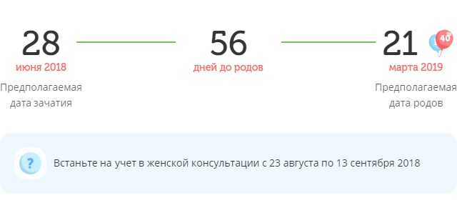 Калькулятор даты родов