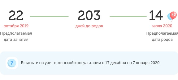 Калькулятор даты родов