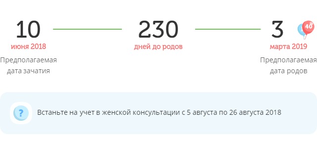 Калькулятор даты родов