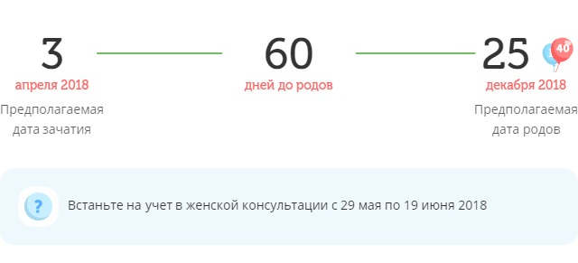 Калькулятор даты родов