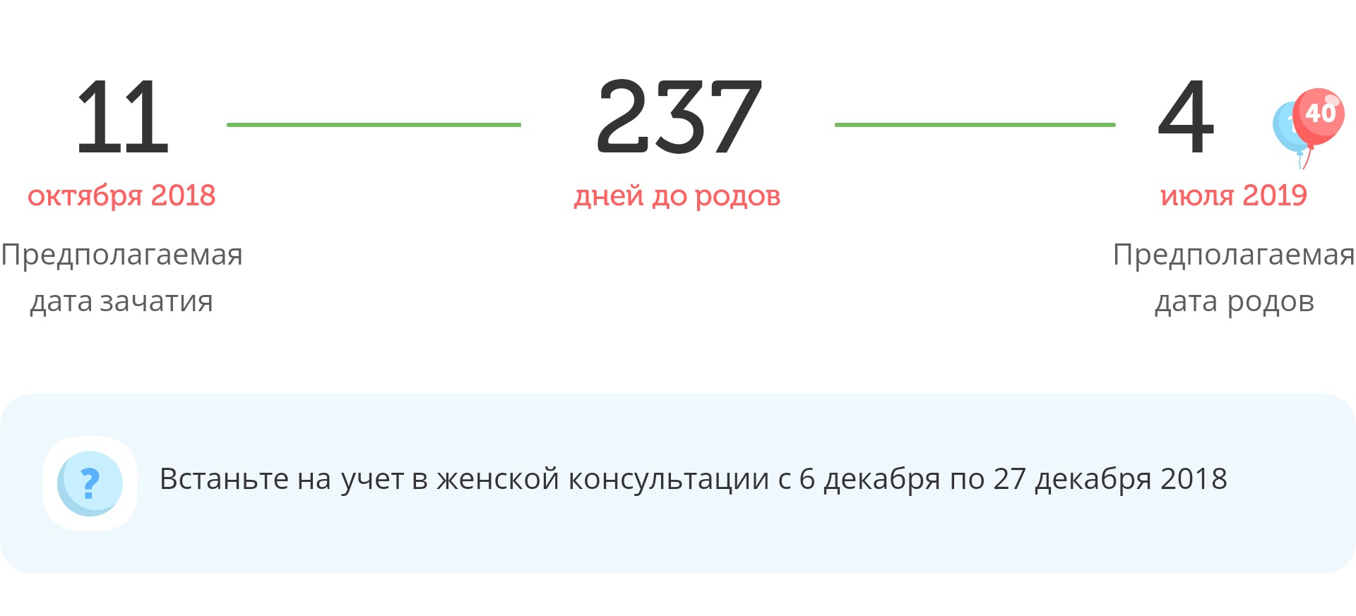 Калькулятор даты родов