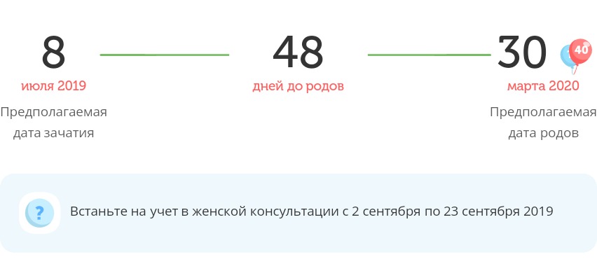 Калькулятор даты родов