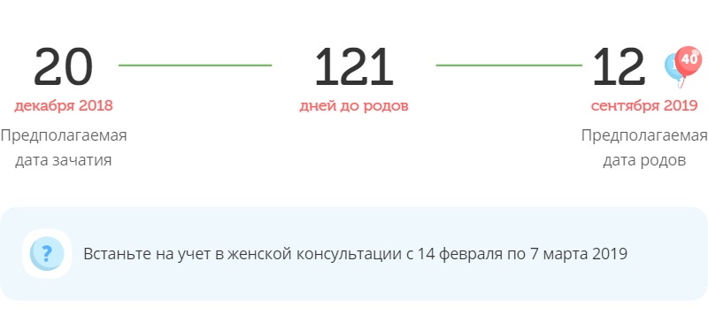 Калькулятор даты родов