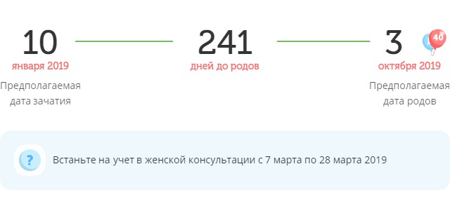 Калькулятор даты родов