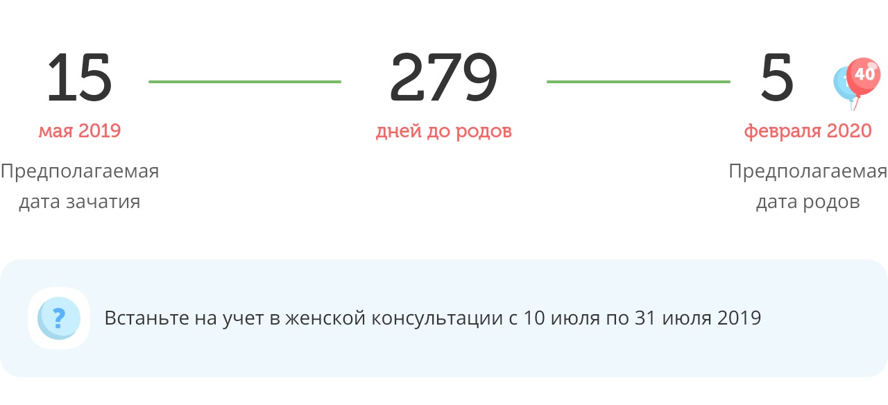 Калькулятор даты родов