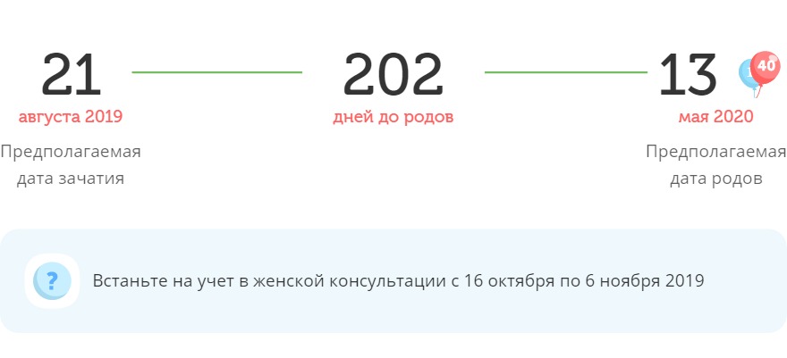 Калькулятор даты родов