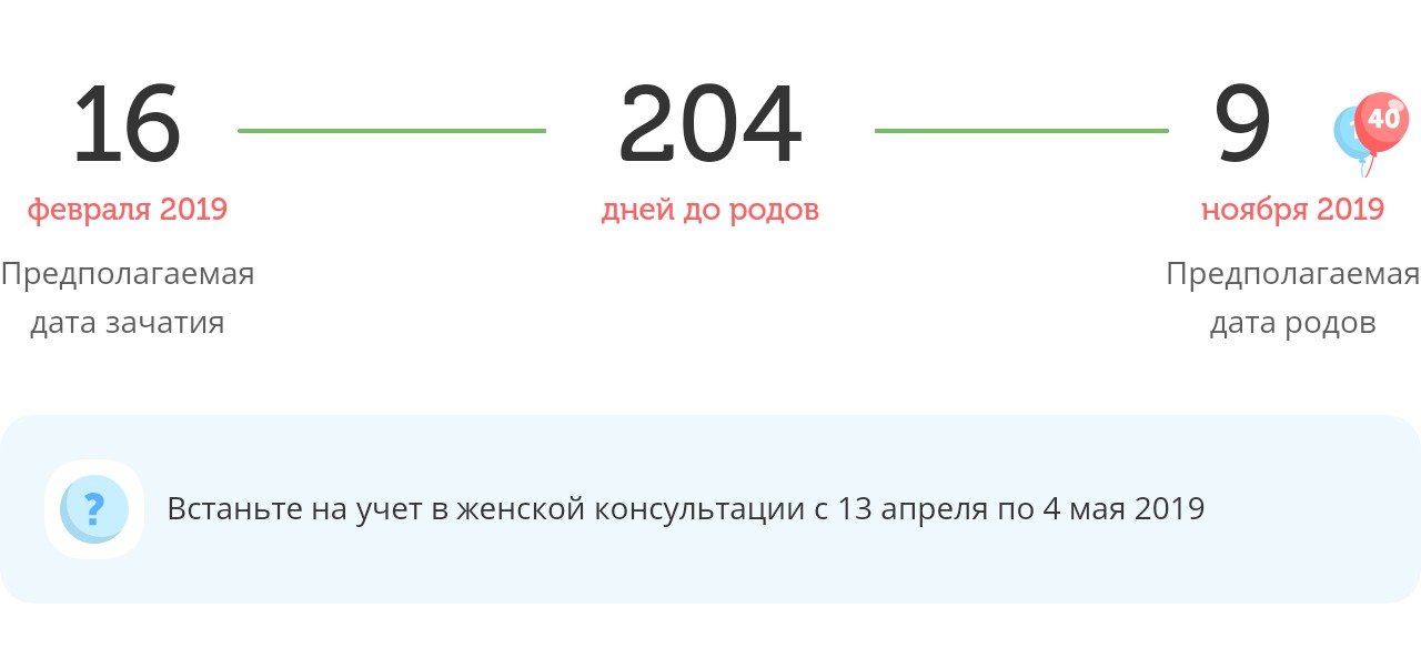 Калькулятор даты родов
