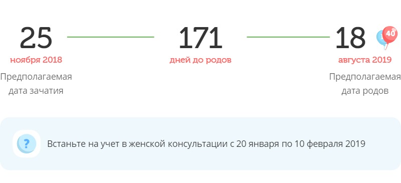 Калькулятор даты родов