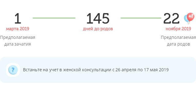 Калькулятор даты родов