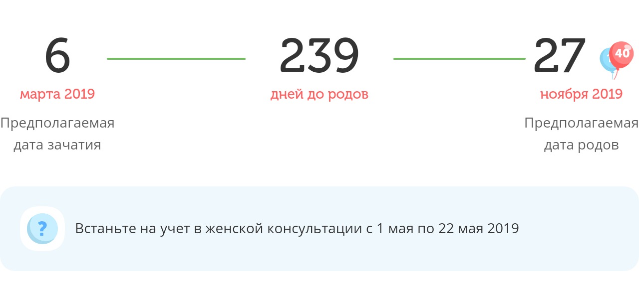 Калькулятор даты родов
