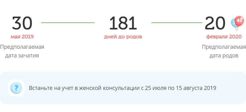 Калькулятор даты родов