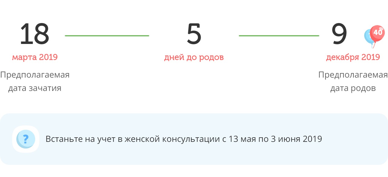 Калькулятор даты родов