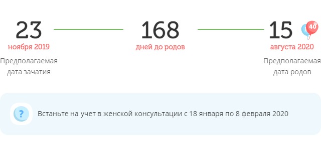 Калькулятор даты родов