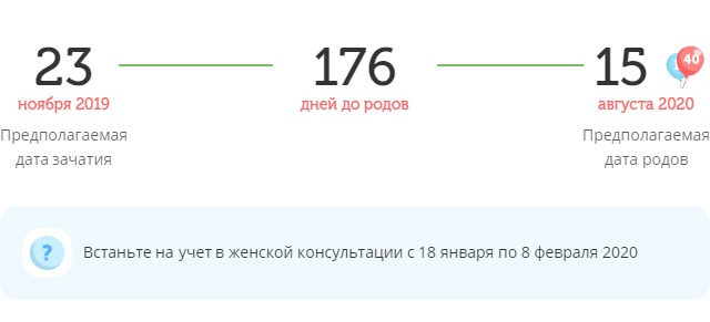Калькулятор даты родов