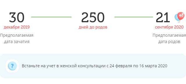 Калькулятор даты родов