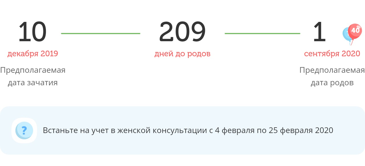 Калькулятор даты родов